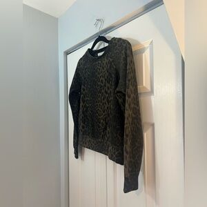 Workshop Republic Leopard Print Sweatshirt XS Brown Animal Print Pullover